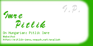 imre pitlik business card